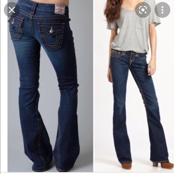 True religion Joey flared low rise jeans in size 24 - Picture 8 of 8
